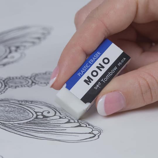 Tombow Mono Medium White Erasers, 3ct.